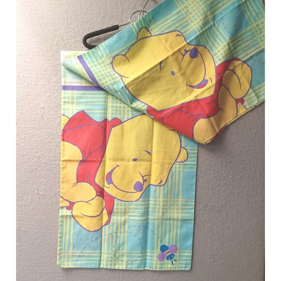 Vtg Disney Winnie The Pooh Pillow Case Set Of 2 Big Print Standard Double Sided - Picture 1 of 5